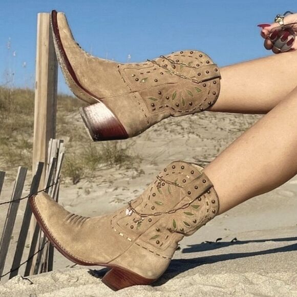 Cole Haan Suede Cowboy Boots - Picture 1 of 9